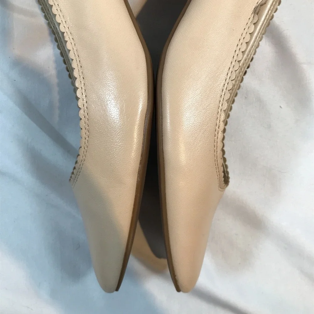 Lauren Ralph Lauren Beige Block Heel‎ Leather Slip On Heels Womens US 10M EU 40